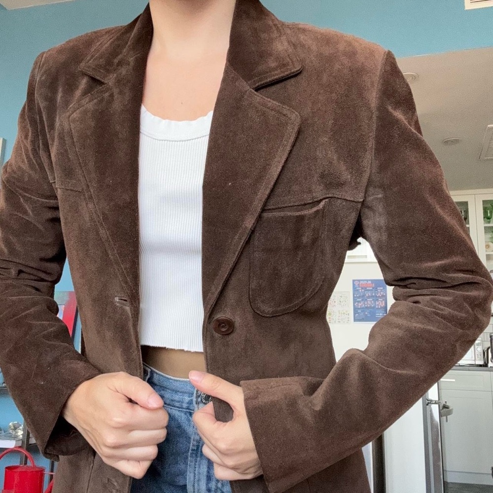 Banana Republic Chocolate Brown Suede Blazer